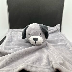 Baby Essentials Baby Security Blanket Plush Gray Dog Lovey